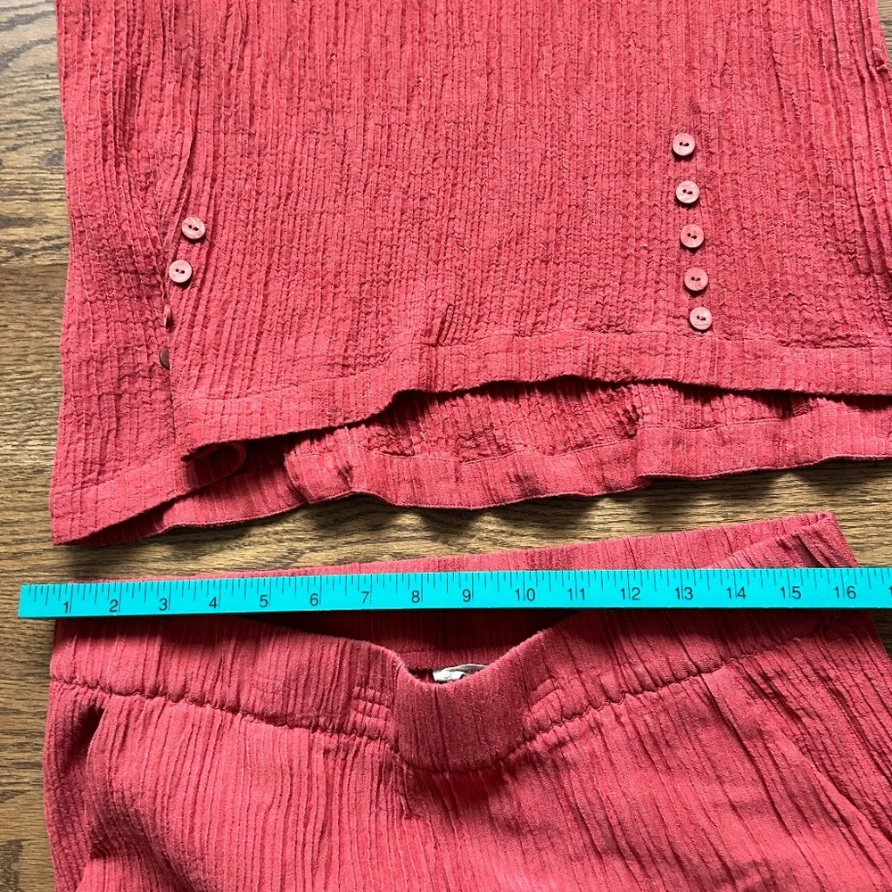 SOFT SURROUNDINGS PL TWO PIECE SET PANTS TUNIC ROSE CRINKLE GAUZE - Picture 4 of 9